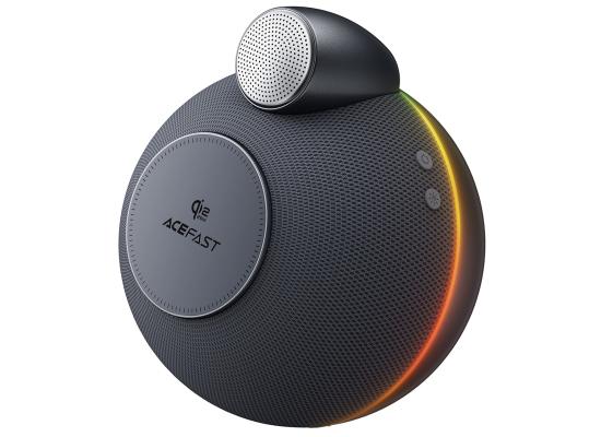 ACEFAST K10 Speaker with Two wireless charging 25W & 3W, 25W Speaker Peak Power, BT v5.4, TWS Connection, up to 10 hours  - Black